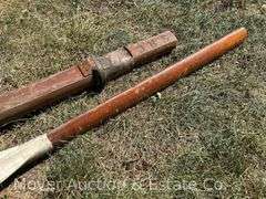 Antique Wood Boat Oar, 2 Pieces, 54" and 62" Long