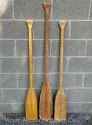3 Feather Brand Wooden Canoe Paddles, 47" and 53" Long