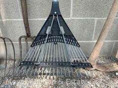 Group of Garden Tools: Sledge, Axe, Forks, Rake, Etc.