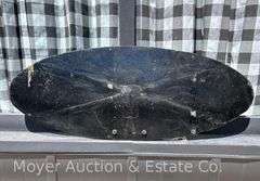 Original "STOP Railroad Crossing Look and Listen" Cast Iron Sign, Good Condition, Repainted, HEAVY