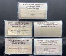 (5) Crown Model Products Box Cars, with Original Boxes
