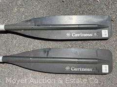 Pair of Caviness Boat Oars, Aluminum with Plastic Ends, 72" Long