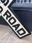 Original Cast Iron "Railroad Crossing" Sign, Good Condition, Repainted, HEAVY