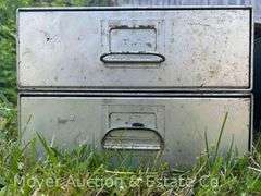 (4) Individual Metal Single Drawer Cabinets, 13”x24”x5”h Each