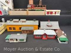 Group of Asst. Plasticville Buildings and HO Scale Crane Car