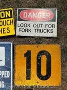 Group of Asst. Signs, Most Metal, 7"x10" - 18"x12"