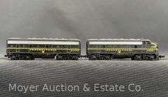 Bachmann Spectrum N Scale Pennsylvania F7 AB Diesel Set, with Plastic Cases