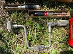 Group of Asst. Hand Tools, Drill Bits, Bottle Jack, Tin Snips, Etc.