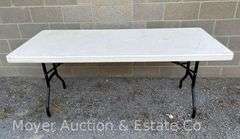 Lifetime 6ft. White Poly Folding Table, Solid Top