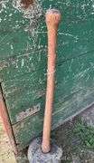 Burl Wood Maul, Hickory Handle, Antique, 35"h