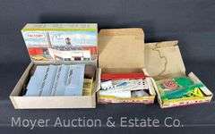 Group of Plasticville Scale Buildings in Original Boxes