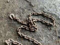 Chain with Hooks on Both Ends, Rusty, 16' Long