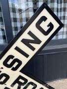 Original Cast Iron "Railroad Crossing" Sign, Good Condition, Repainted, HEAVY