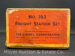 Lionel No. 163 Pre-War Freight Station Set, Missing Dump Car, with Original Box