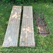 (2) Wood Toboggans with Runner Sled, 48” and 72” Long