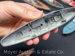 Group of Battleships and Aircraft Carriers, Die Cast and Plastic, Matchbox, Tootsie Toy, Etc., 2.5"-9"w
