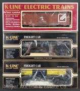 (3) Asst. K-Line Freight Cars, with Original Boxes
