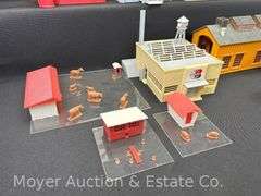 Group of Asst. Plasticville Buildings and HO Scale Crane Car