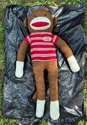 Large Plush Sock Monkey, 36"h