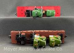 (2) Lionel Flatcars with Mack Trucks, No. 17534 and 17518, with Original Boxes