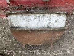 Cast Iron Pot/Basin with Porcelain Coating, on 4 Legs, 20"w