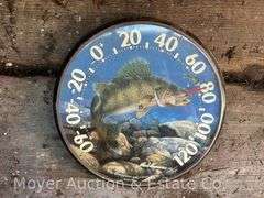 Fish Clock and Thermometer 12”-13”w