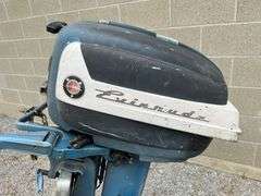 1957 Evinrude 'Fastwin 18' Outboard Motor, Turns Over, with Metal Gas Tank, Serial #15020-17266