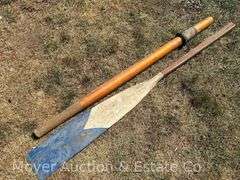 Antique Wood Boat Oar, 2 Pieces, 54" and 62" Long