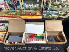 Group of Plasticville Scale Buildings in Original Boxes