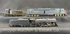 Athearn HO Scale Switcher, Steam Locomotive and Diesel Locomotive
