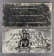 (2) American Agriculturist Protective Service Member Signs, 1955, Metal, 6.5"x13.5"