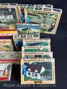 Group of Plasticville Scale Buildings in Original Boxes