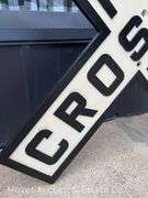 Original Cast Iron "Railroad Crossing" Sign, Good Condition, Repainted, HEAVY