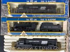 (2) AHM HO Scale Steam Locomotives and Tenders, with AHM HO Scale Diesel ABA Locomotives