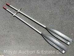 Pair of Caviness Boat Oars, Aluminum with Plastic Ends, 72" Long