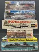 (5) Revell Plastic Model Kits, All Sealed in Plastic, 1/400 Scale and Unmarked