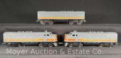 Lionel Milwaukee Road F-3 ABA Diesel Locomotive Set, No. 8555, 8557 and 8575