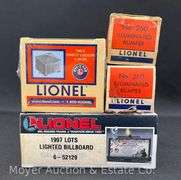 Group of Lionel Bumpers, Barrels, TMCC Direct Lockon No. 34120 (Sealed in Plastic), Etc.