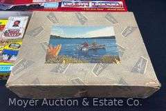 Wood Jigsaw Puzzle, Operation Desert Storm Trading Cards, and Iron Diesel Train Set