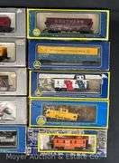 (14) AHM HO Scale Freight and Passenger Cars, with Original Boxes