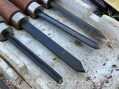 Group of Wood Chisels and Craftsman Lathe Turning Tools