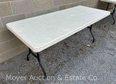 Lifetime 6ft. White Poly Folding Table, Solid Top