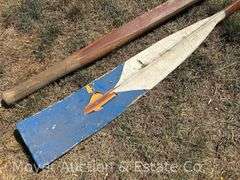 Antique Wood Boat Oar, 2 Pieces, 54" and 62" Long