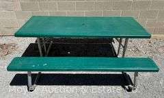 Lifetime Green Poly Folding Picnic Table, Good Condition