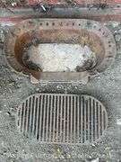 Cast Iron Grill/Hibachi, Antique, Rusty, 18"w