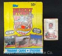 Wood Jigsaw Puzzle, Operation Desert Storm Trading Cards, and Iron Diesel Train Set