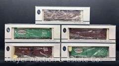 (5) Crown Model Products Box Cars, with Original Boxes