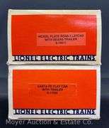 (2) Lionel Flatcars with Trailers, No. 17502 and 19411, with Original Boxes