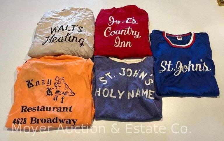 (3) Vintage Bowling Shirts and (2) St. Johns Jersey Shirts image