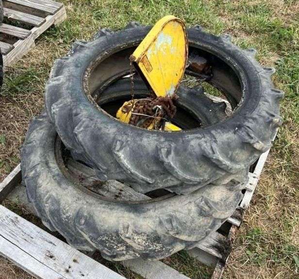 (2) Tractor Tires, Chain Hoist, Pipe Cutter, Etc. image
